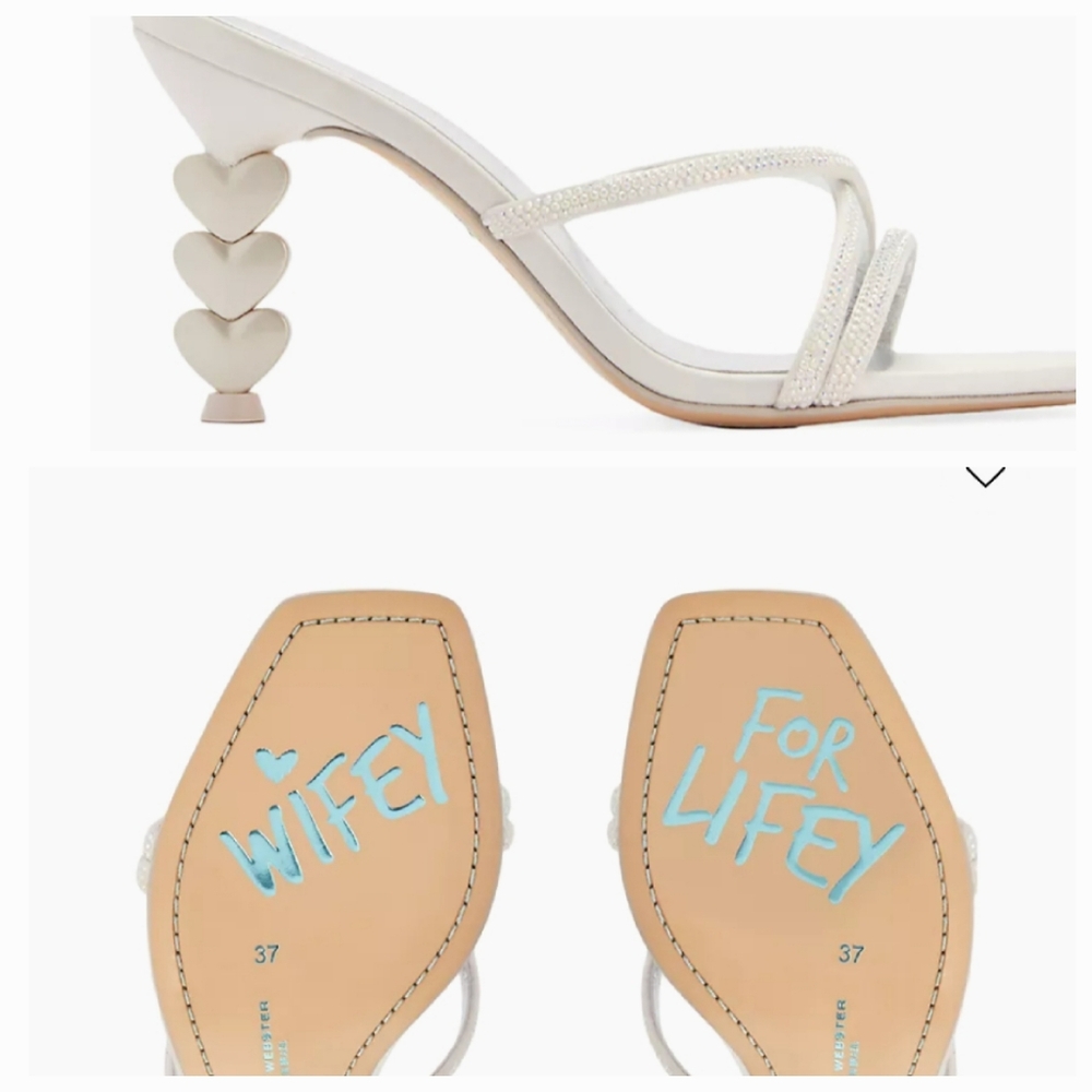 Sophia Webster White Heart Heel Sandals